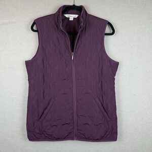 Coldwater Creek Womens Sz Med Quilted Vest Purple Plum Puffer Gorpcore Normcore